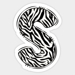 Zebra Letter S Sticker